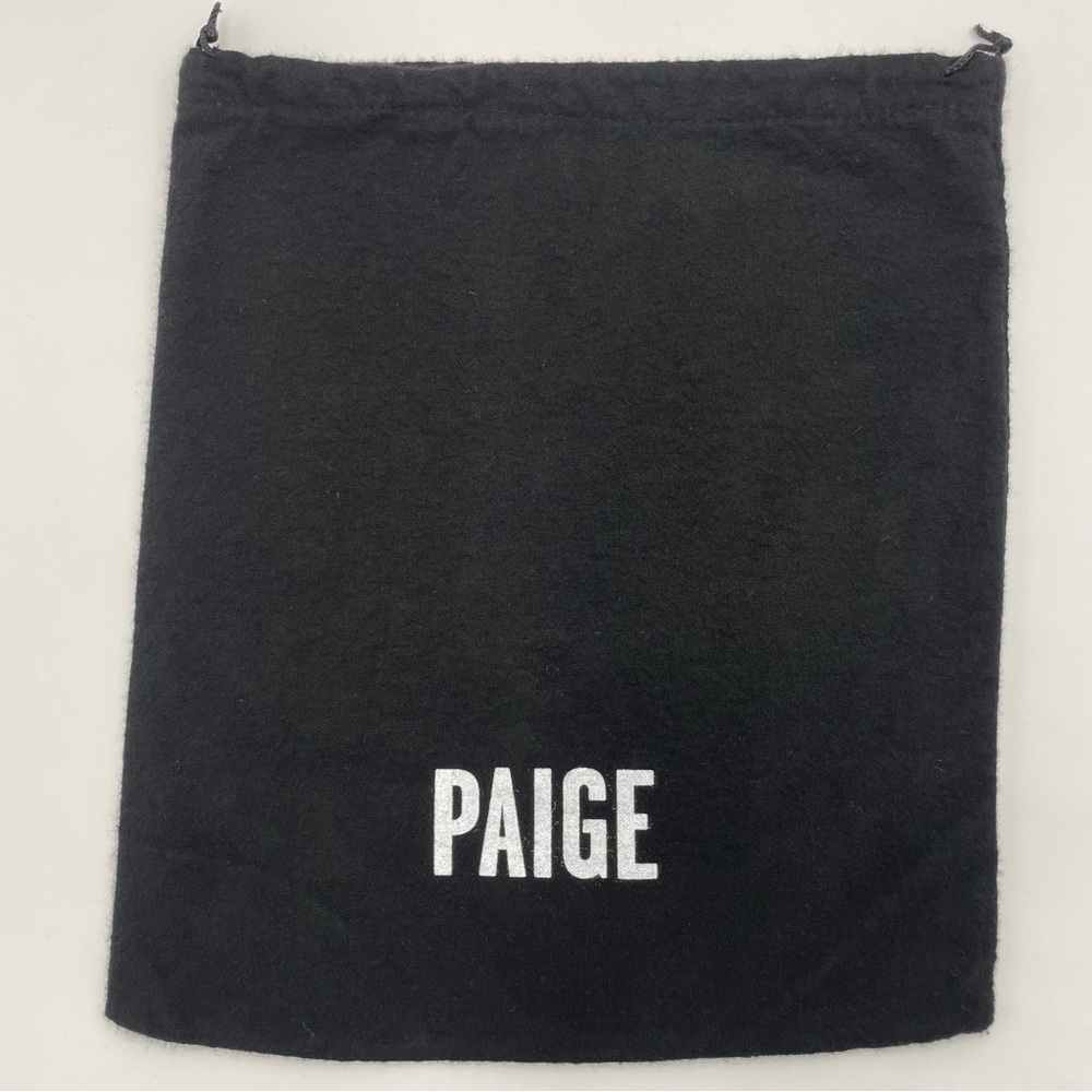 Paige Dust Cover Bag Black Drawstring 10.5 x 12" Storage Travel Shoes Purse Soft